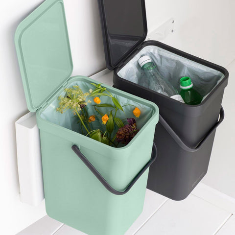 Built-in Bin Sort & Go 2 x 16L - Jade Green