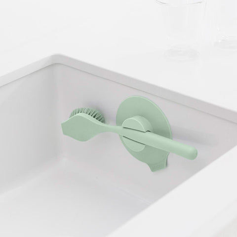 Dish Brush with Suction Cup Holder - Jade Green