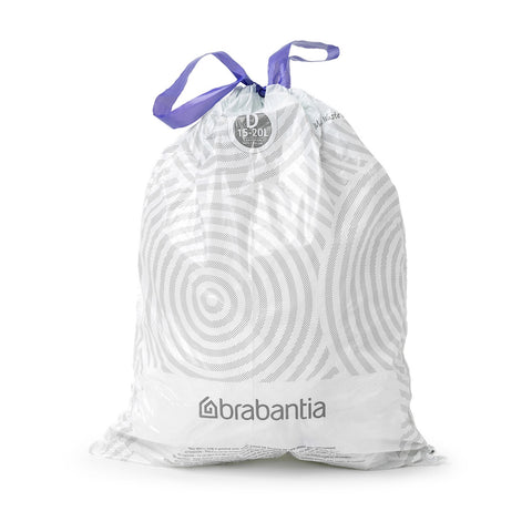 Bin Liner Code D (15-20 Litre) 40 Bags Dispenser Pack - White