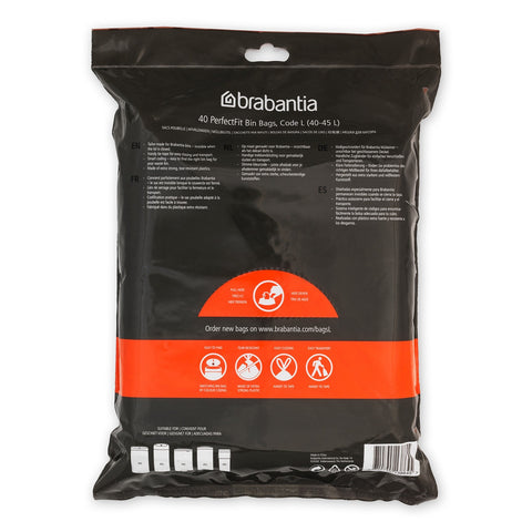 Bin Liner Code L (40-45 Litre) 40 Bags Dispenser Pack - White