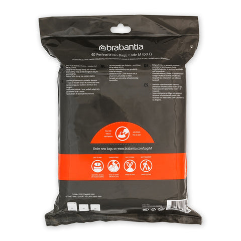 Bin Liner Dispenser Pack Code M 60 Litre 40 Bags
