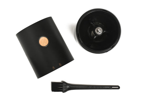 Usb Rechargeable Coffee Grinder With Blue Light Wood Button