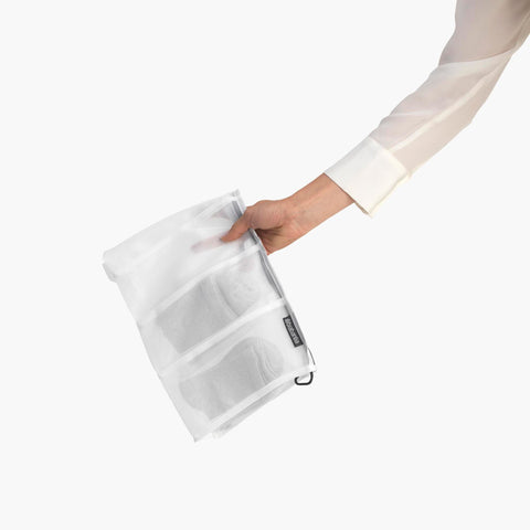 Sock Wash Bag - White w/ Grey Zipper