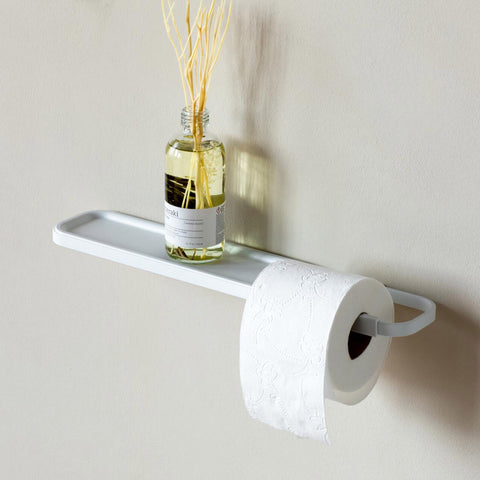 Mindset Toilet Roll Holder w/ Shelf Mineral Fresh White