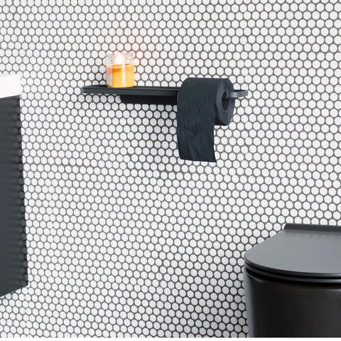 Mindset Toilet Roll Holder w/ Shelf Mineral Infinite Grey