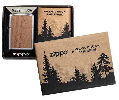 Walnut Emblem Brushed Chrome