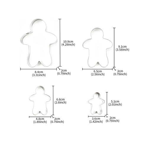Loveharbor Gingerbread Cookies Cutter Set