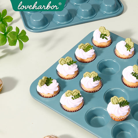 Loveharbor Green Earth Non-Stick Mini Muffin Pan