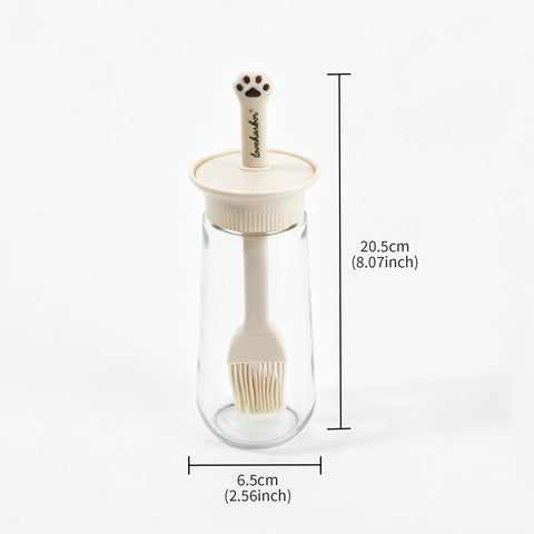 Loveharbor Glass Paw-Shaped Brush Oil Bottle