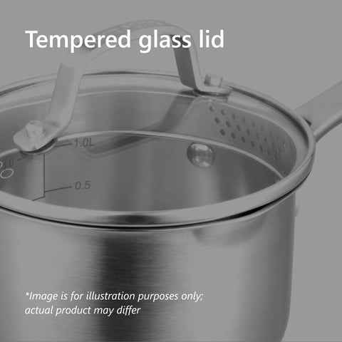 3 Piece Saucepan Set - 16cm/1.8 Litre, 18cm/2.5 Litre & 20cm/3.4 Litre