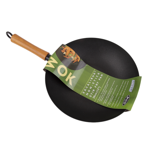 Non-Stick Excalibur Stir Fry Pan/Wok With Wood Handle - 30cm