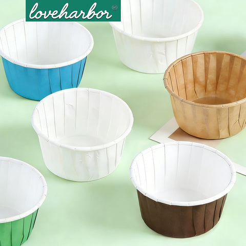 Loveharbor White Muffin Paper Cup