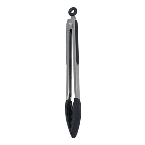 Silicone Stainless Steel Tongs 30cm Black