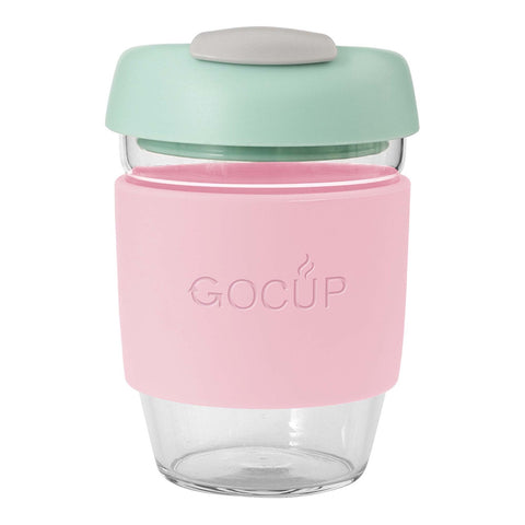 Glass Gocup 355ml Pink/Mint/Grey