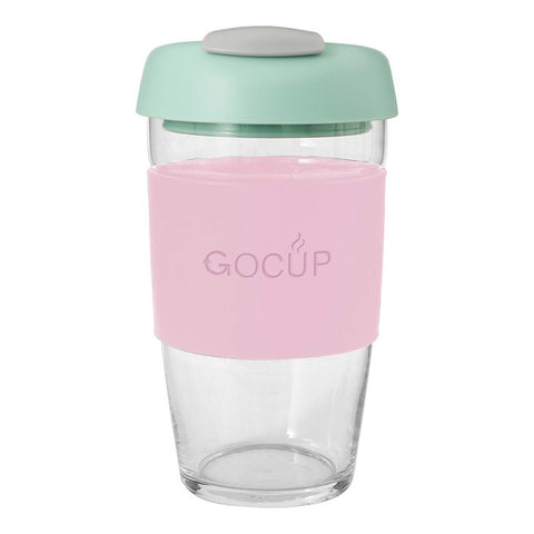 Glass Gocup 473Ml Pink/Mint/Grey