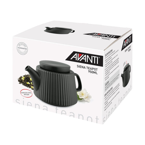 Siena Teapot, 950ml - Charcoal