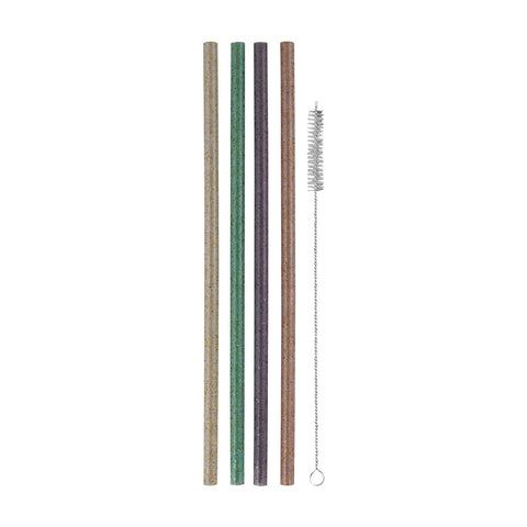 Reusable Straws, Glitter - Set Of 12