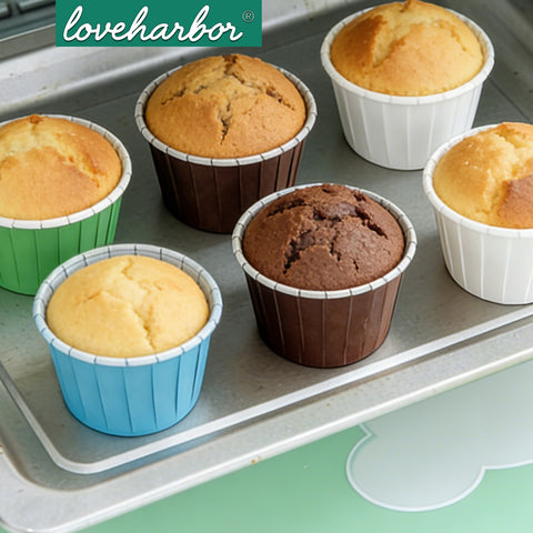 Loveharbor White Muffin Paper Cup