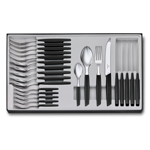 Swiss Modern Table Set (Rounded Knife) - Black