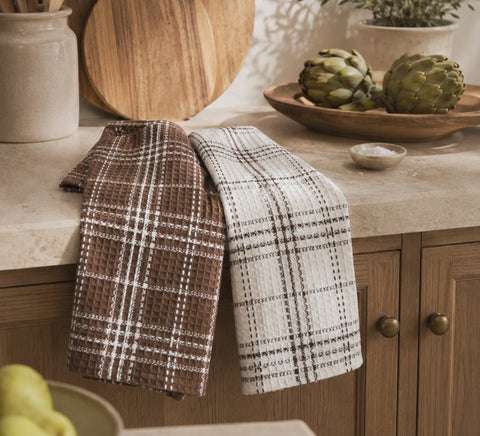 Collins 2 Pack Tea Towel 45x70cm - Brown