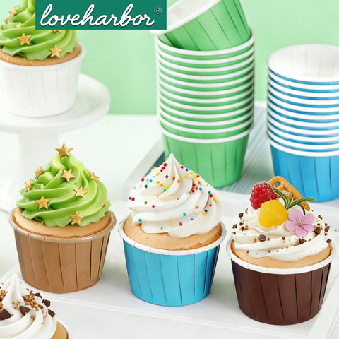 Loveharbor Green Muffin Paper Cup