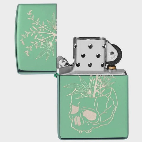 High Polished Green Plant Skull