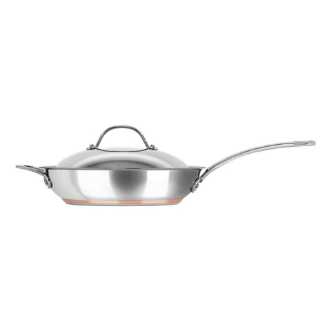 Le Cuivre 28x6.5cm Saute Pan with Lid & Helper Handle