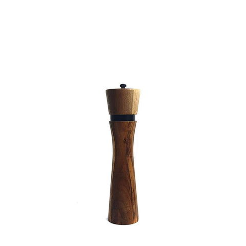 Acacia and Black Steel Salt And Pepper Grinder - 25cm