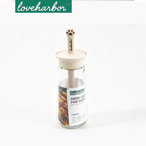 Loveharbor Glass Paw-Shaped Brush Oil Bottle