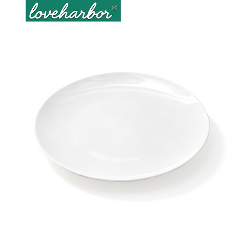 Loveharbor White Porcelain Dinner Plate