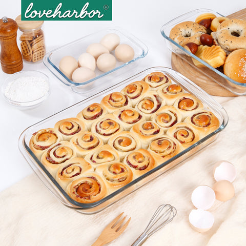 Loveharbor Oblong Glass Baking Dish