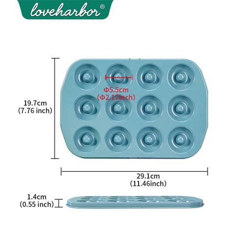 Loveharbor Green Earth Non-Stick Mini Donut Pan
