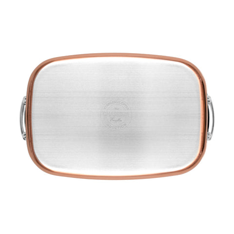 Escoffier Induction Roasting Pan with Rack 35x26cm - Copper