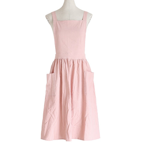 Dynasty Dress-Style Cross-Back Cotton Apron