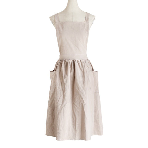 Dynasty Dress-Style Cross-Back Cotton Apron