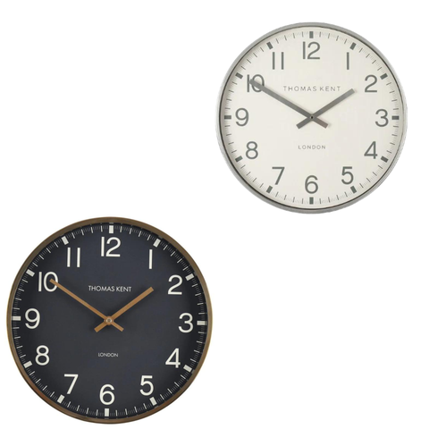 Clocksmith Wall Clock Arabic Numerals, Metal Case/Glass Face -30cm