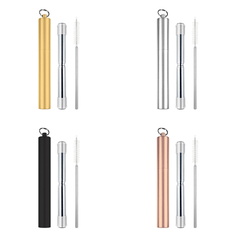 Telescopic Travel Straw With Silicone Tips
