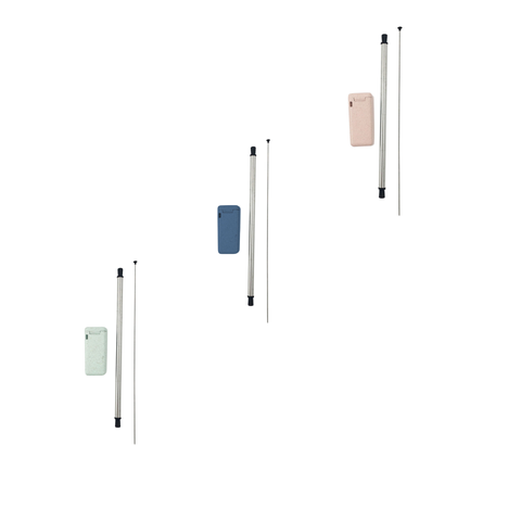 Collapsible Stainless Steel Straw In Box With Cleaning Brush