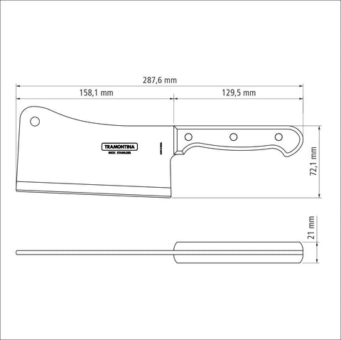 Churrasco Meat Cleaver Polywood 15cm