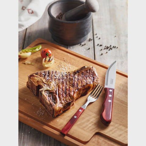 Churrasco Jumbo Steak Knife Set Polywood - Red