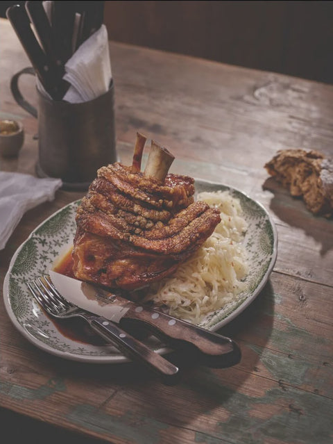 4-Piece Jumbo Steak Knife Set Stainless-Steel and Treated Brown Polywood handles