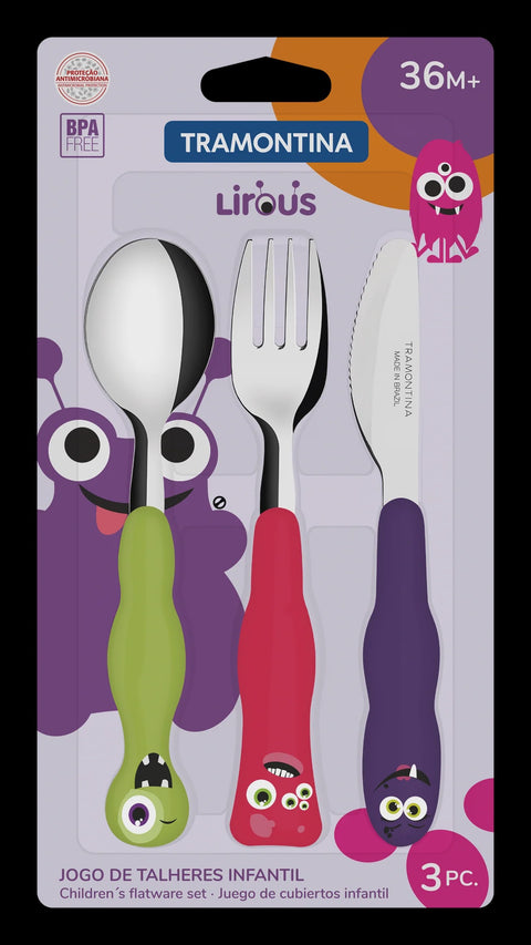 Lirouse 3 Piece Colourful Children's Tableware Set