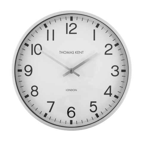 Clocksmith Wall Clock Arabic Numerals, Metal Case/Glass Face -30cm