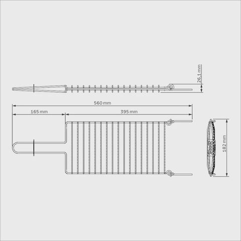 Churrasco Stainless-Steel Grill, 31x18 cm