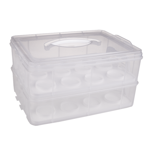 Daily Bake 24 Cup Stackable Cupcake Carrier - White