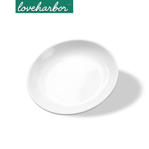 Loveharbor White Porcelain Deep Plate