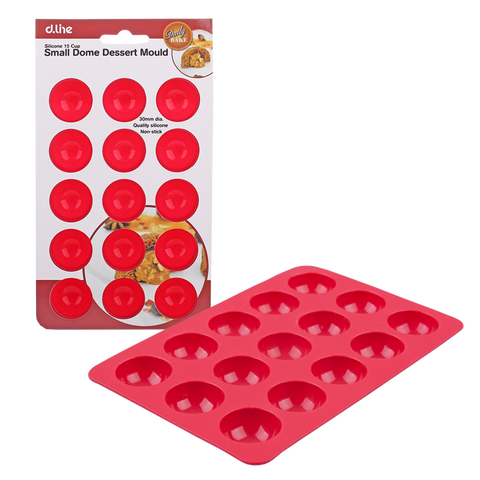 Daily Bake Silicone 15 Cup Small Dome Dessert Mould 30 X 15Mm - Red