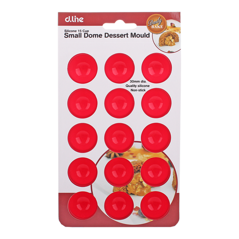 Daily Bake Silicone 15 Cup Small Dome Dessert Mould 30 X 15Mm - Red