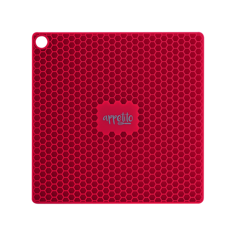 Silicone Square Trivet 17.3 X 17.3cm - Red