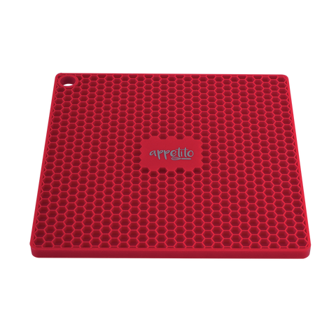Silicone Square Trivet 17.3 X 17.3cm - Red